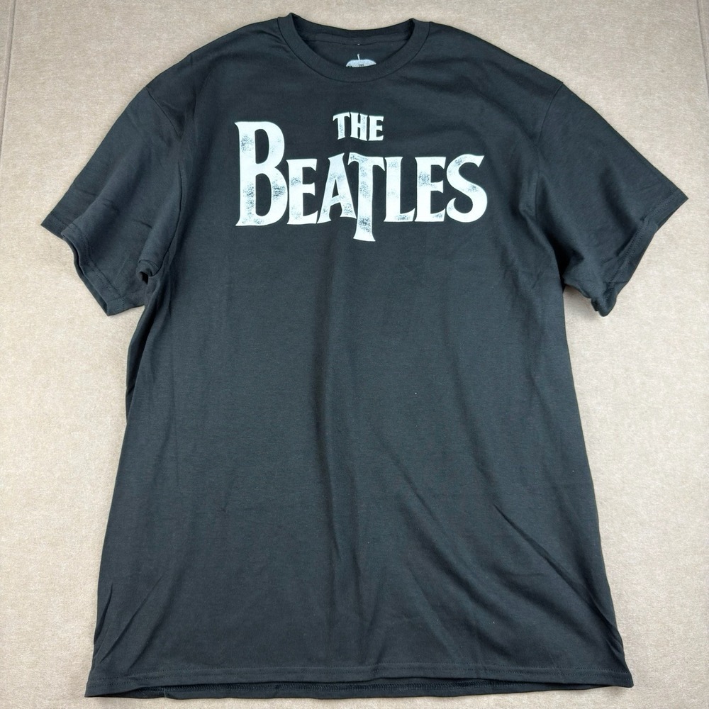 The Beatles Shirt Men L Black Classic Logo Apple Corp Graphic Tee Band‎